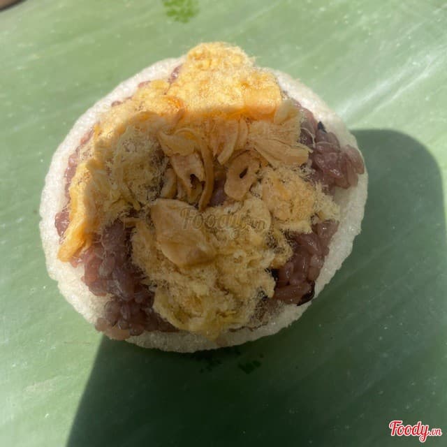 Xôi phồng tôm kẹp chà bông - hành phi